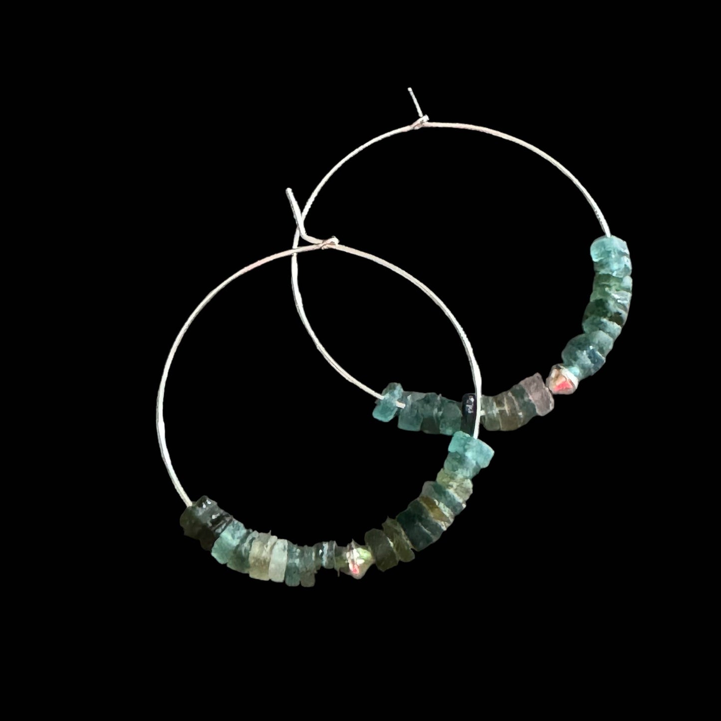Jackie Gallagher Designs - Handmade Coastal Jewelry - Roman Glass 45mm Sterling Silver Hoops