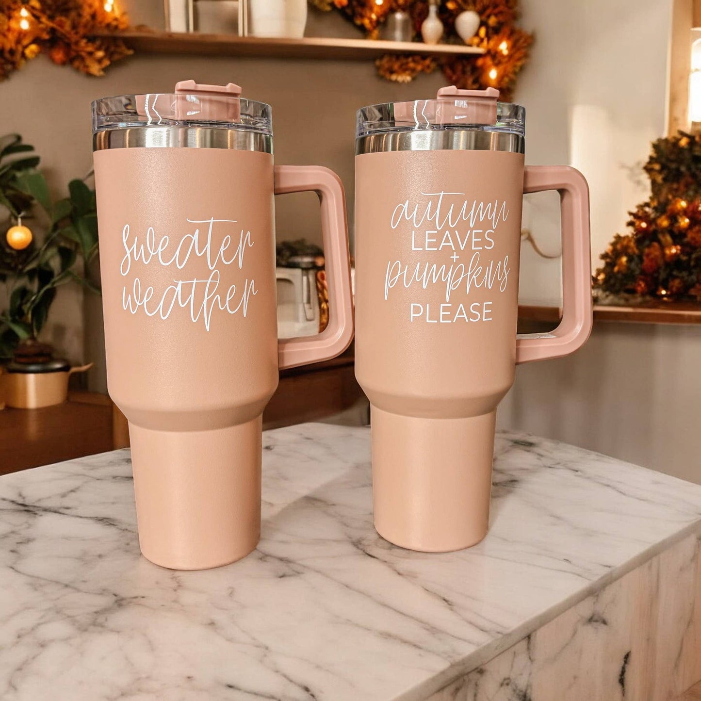 Gia Roma - Mom's Sippy Cup, Back to School Gift, 40 oz Pink Tumbler Lid: Be Happy