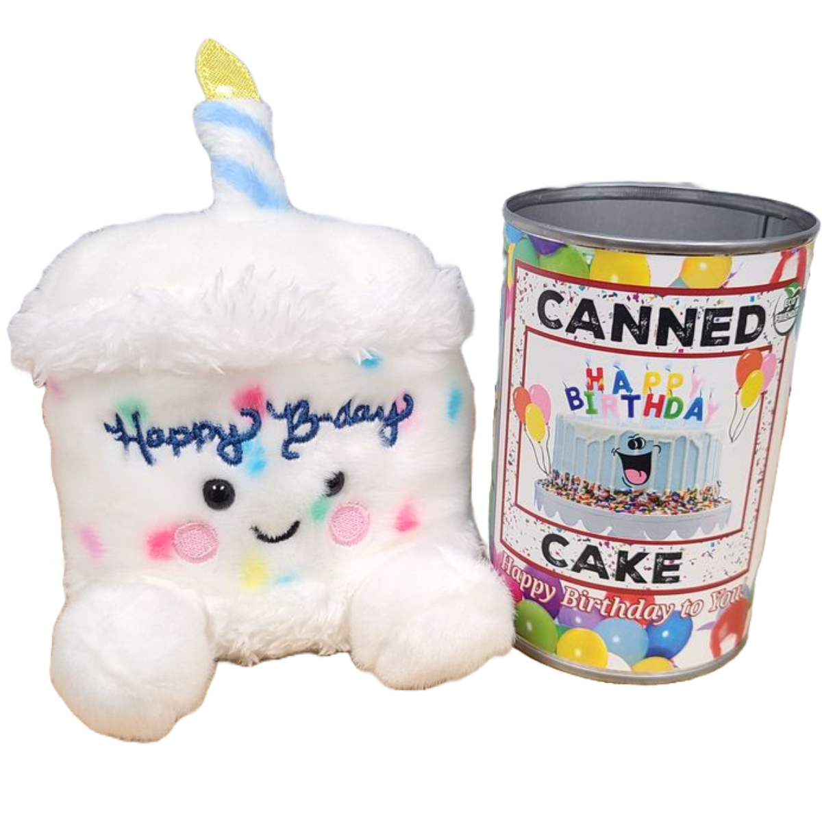 Canned Gifts - Canned Cake | Happy Birthday to You Gift | Plush B-day Cake