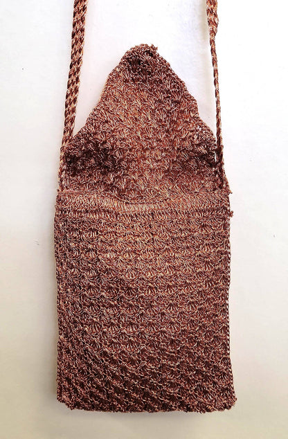 Ricki designs - Crochet Crossbody Bag - Metallic Flap over