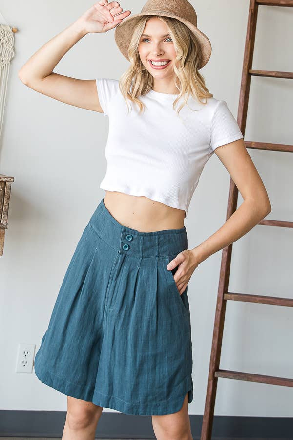 Oli&Hali - MINERAL WASHED BERMUDA SHORTS: WASHED MUSTARD / L