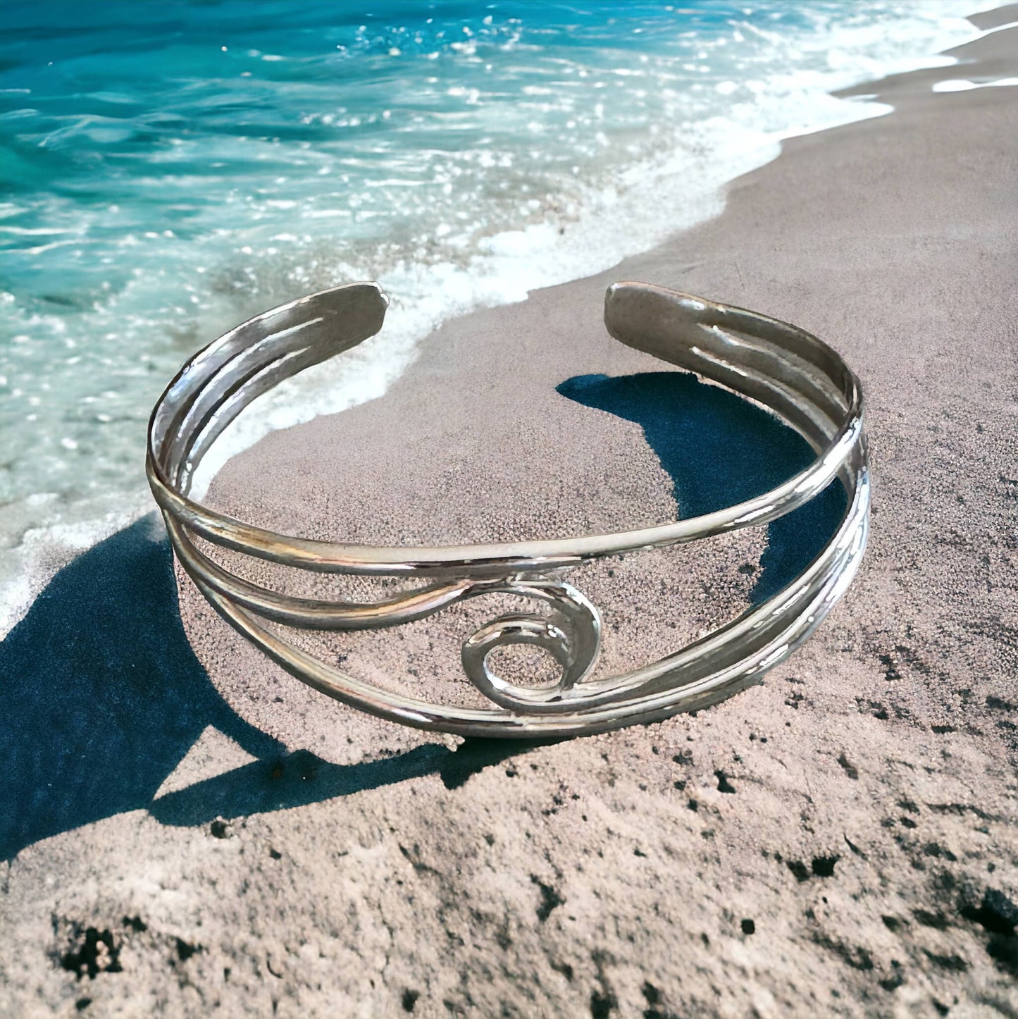 Jackie Gallagher Designs - Handmade Coastal Jewelry - Wave Cuff/Bracelet, Sterling silver