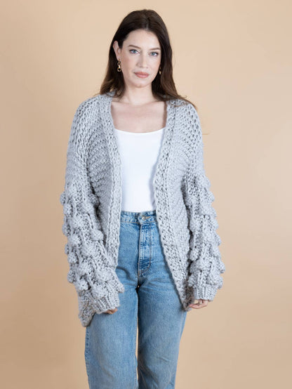 SAACHI - Bauble Sleeve Knit Cardigan Kimono: Pink