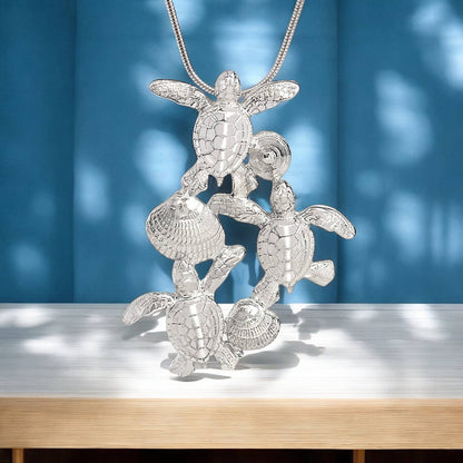 Big Blue by Roland St John - Ocean In Motion Hatchlings Pendant: 18"