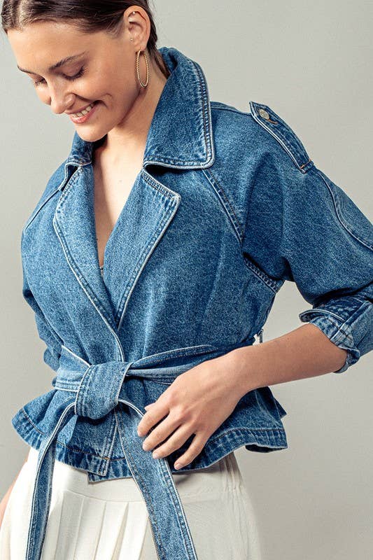 THE TRAILBLAZER TRENCH COAT : DENIM / S-2/M-2/L-2