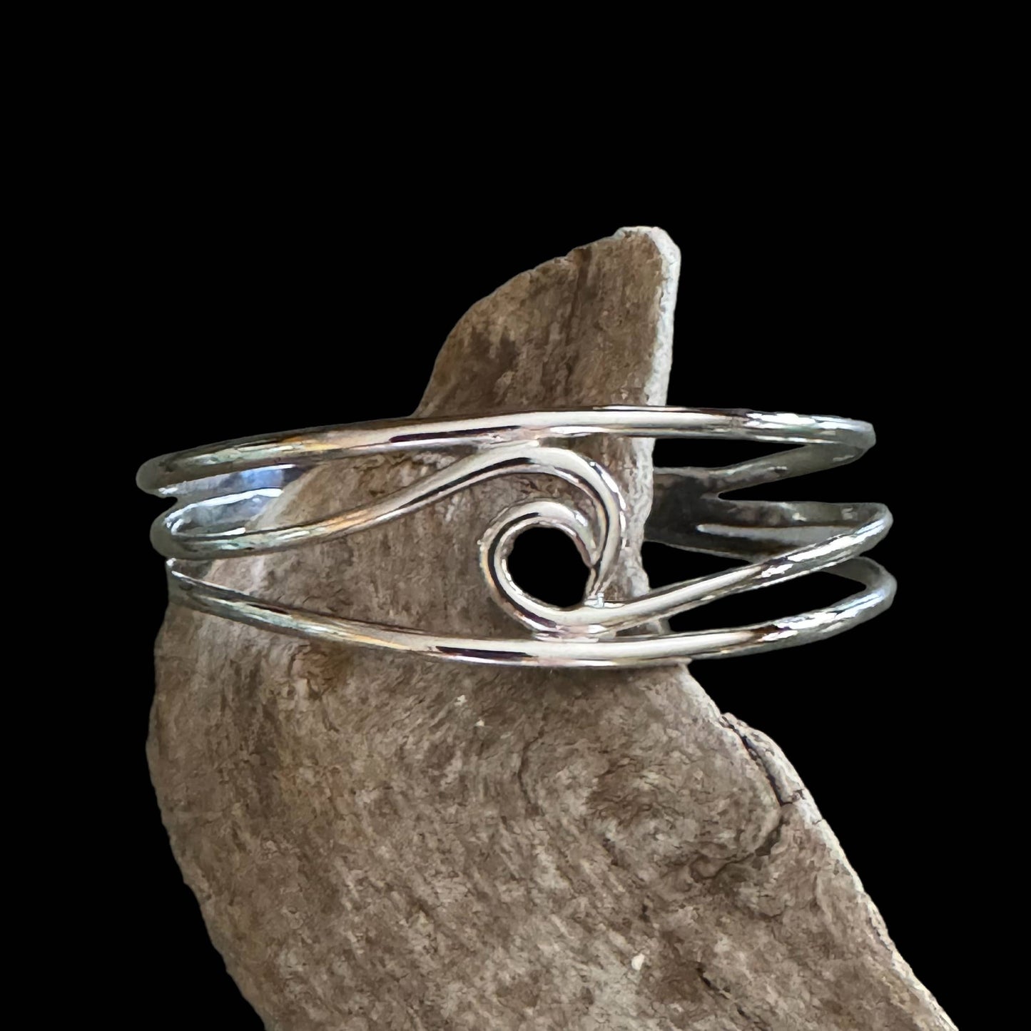 Jackie Gallagher Designs - Handmade Coastal Jewelry - Wave Cuff/Bracelet, Sterling silver