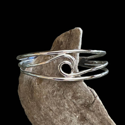 Jackie Gallagher Designs - Handmade Coastal Jewelry - Wave Cuff/Bracelet, Sterling silver