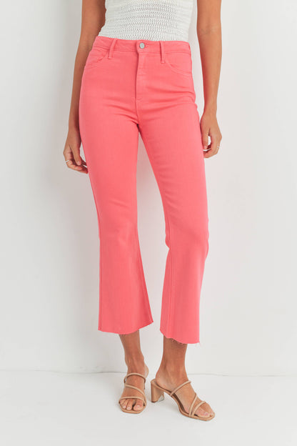 JUST BLACK DENIM - BP370J-A - HOT PINK - HR Tonal Crop Flare