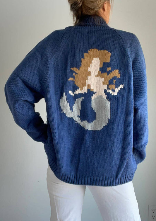 Pink Pineapple - Varsity Chunky Mermaid Cardigan