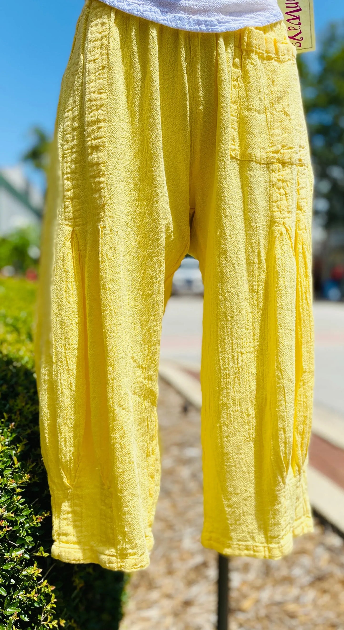 Cottonways - Suzie 100% Cotton Gauze Capri Pant: 3 / White