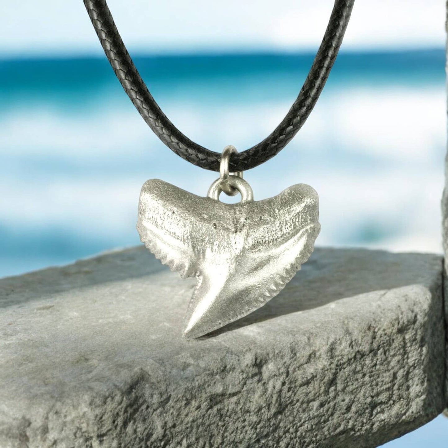 Big Blue by Roland St John - Shark Tooth Necklace with Pewter Pendant, Shark Gifts