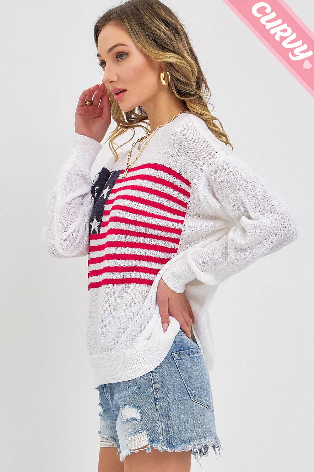 Sweet Lovely by Jen - PLUS SIZE 4TH OF JULY STARS AND STRIPES AMERICAN FLAG