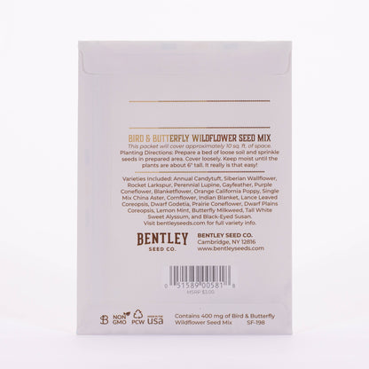 Bentley Seed Co. - Merry Christmas Wreath of Birds Gift Tag- Flower Seed Packet
