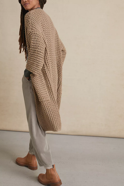 SAACHI - Long Sleeve Kimono Cable Knit Cardigan