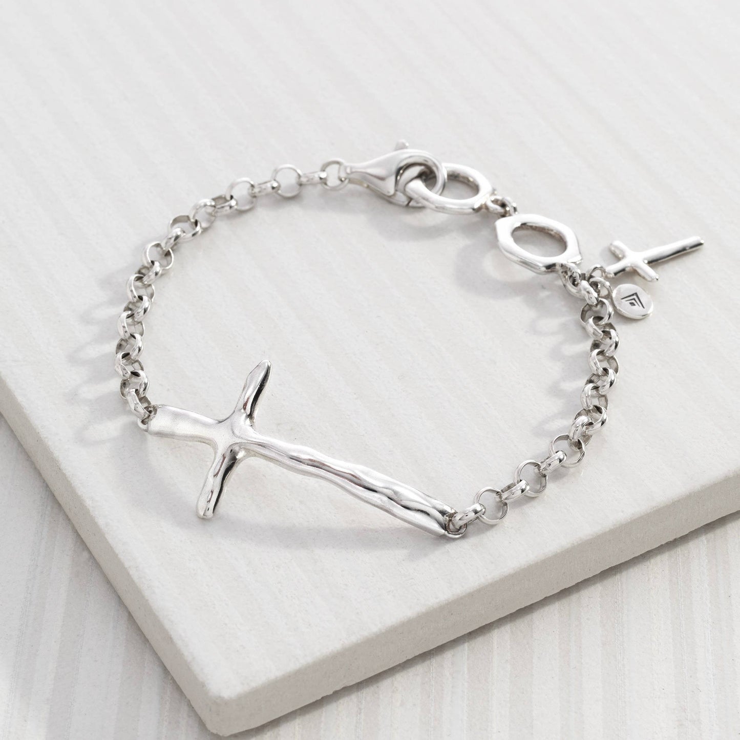 In Good Faith - Silpada Organic Cross Bracelet in Sterling Silver