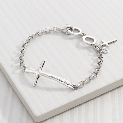 In Good Faith - Silpada Organic Cross Bracelet in Sterling Silver