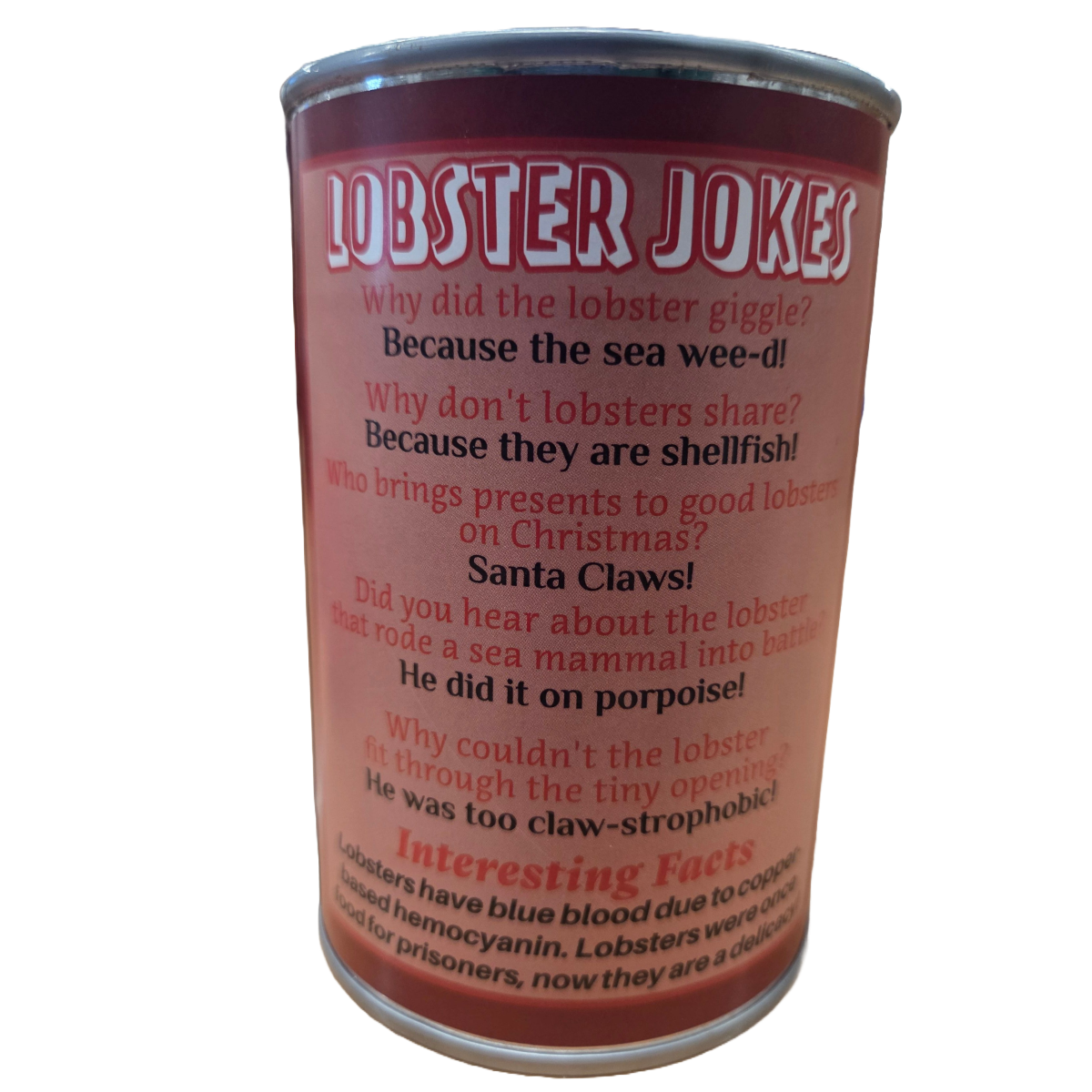 Canned Gifts - Sheldon the Canned Lobster - Eco-Friendly Plush w/Jokes