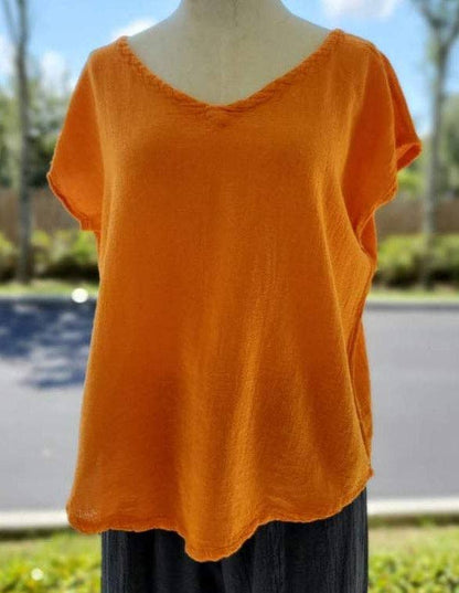 Cottonways - Meagan Top 100% - Perfect Cotton Gauze Staple: 4 / CITRUS