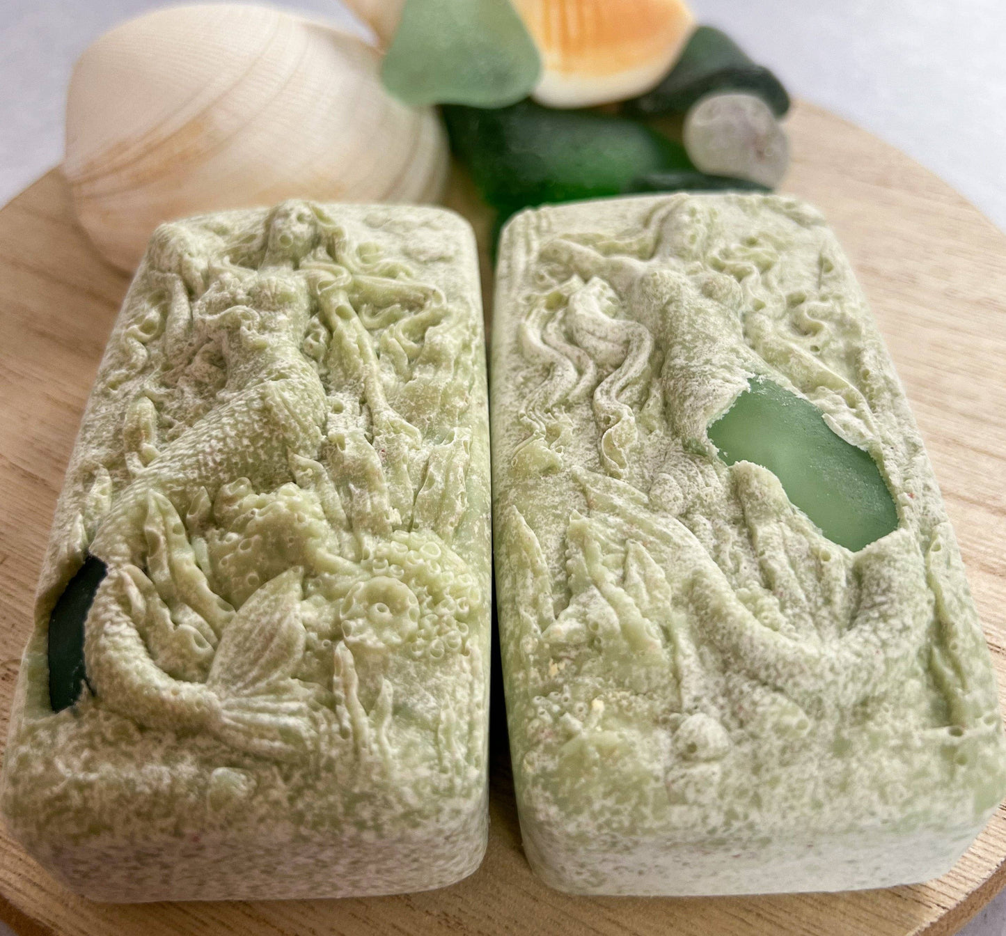 Fairyland Glade - Sweetgrass Hidden Sea Glass Sea Salt Soap MADE TO ORDER