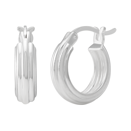 Silpada - Silpada 'Classic Edge' Sterling Silver Hoop Earrings