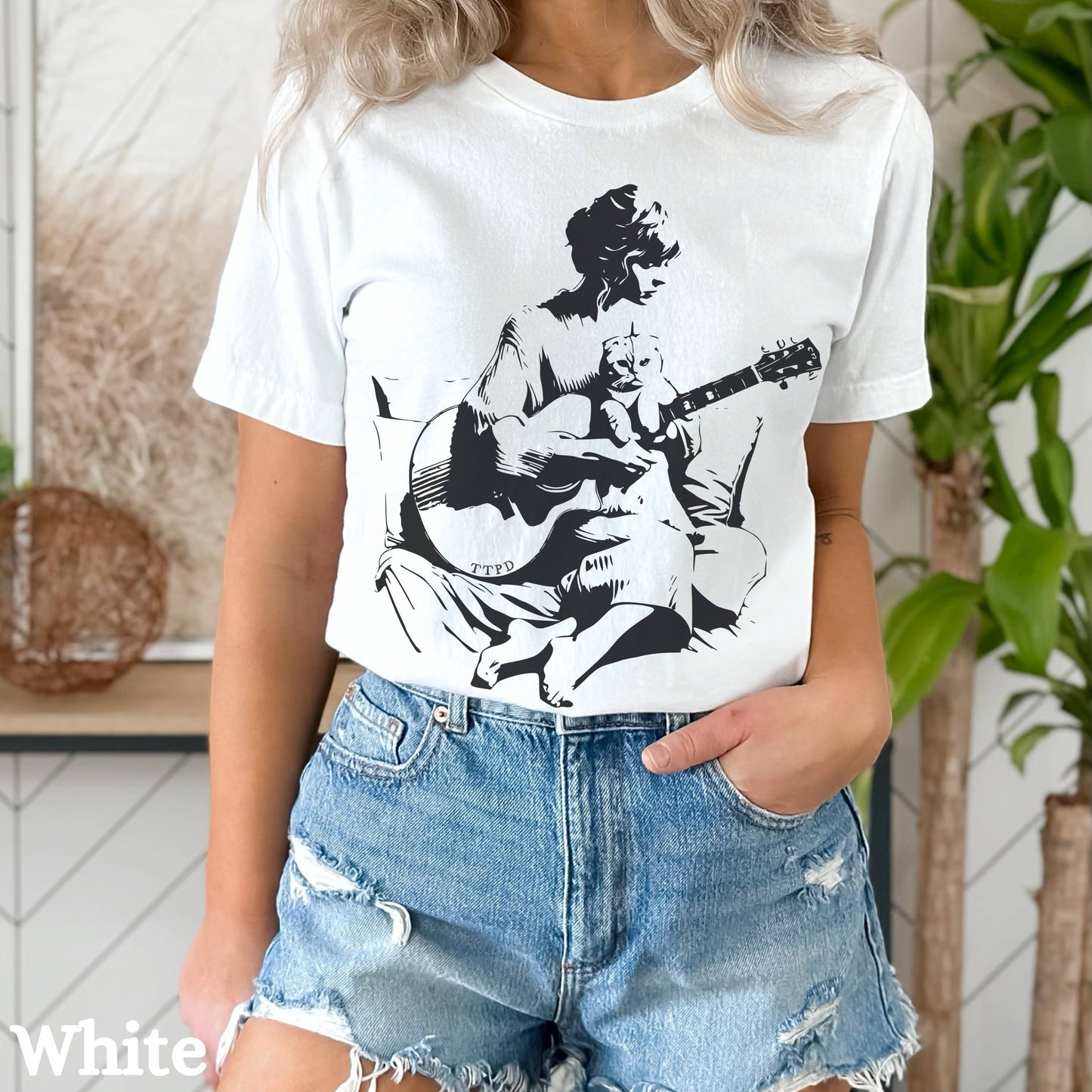 SONDO DESIGN LTD - Tortured Poets Love Cats Shirt, Taylor Swifties TTPD Shirt: Unisex T-Shirt / L / White