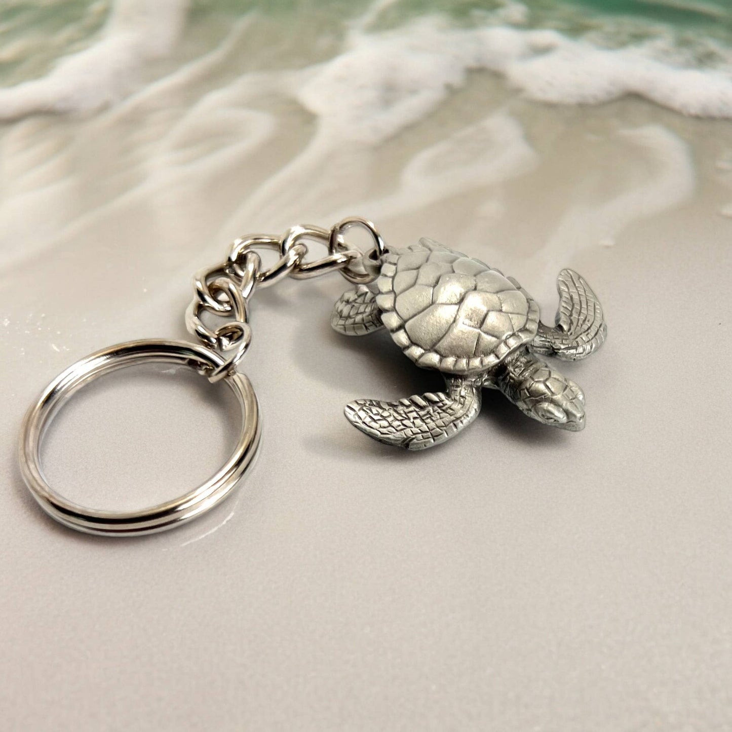 Big Blue by Roland St John - Sea Turtle Keychain, Turtle Key Ring, Gifts for Ocean Lovers
