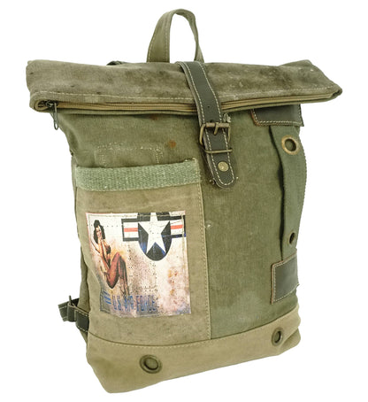 Vintage Addiction - Recycled Military Tent Backpack - US AIR FORCE