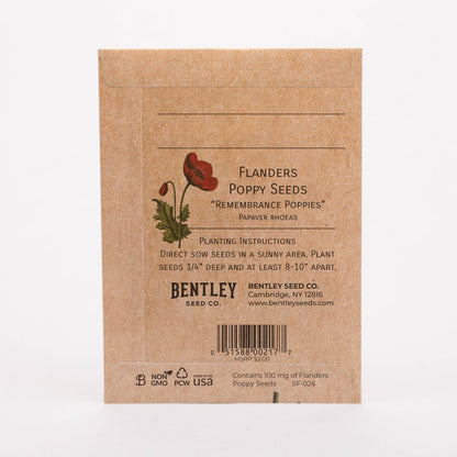 Bentley Seed Co. - In Our Hearts Remembrance Memorial - Flanders Poppy
