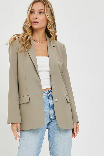 SW1553 OVERSIZED JACKET/BLAZER: BLACK / M