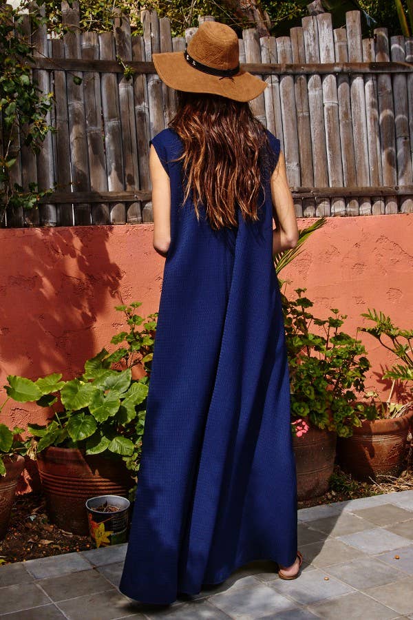 BUCKETLIST - R5120-1M -Button Up Wide Leg Solid Woven Waffle Jumpsuit: S-M-L (2-2-2) / BABY PINK