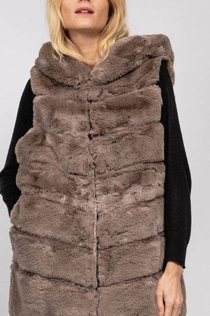 LOOWIE - 5061 Faux Fur Vest Loowie: Black