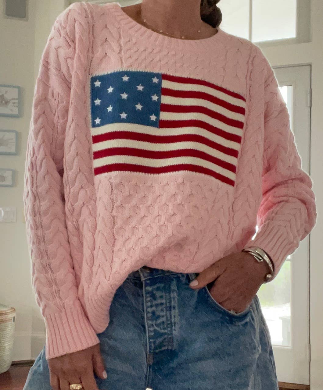 Pink Pineapple - Cable Flag Sweater in 5 colors