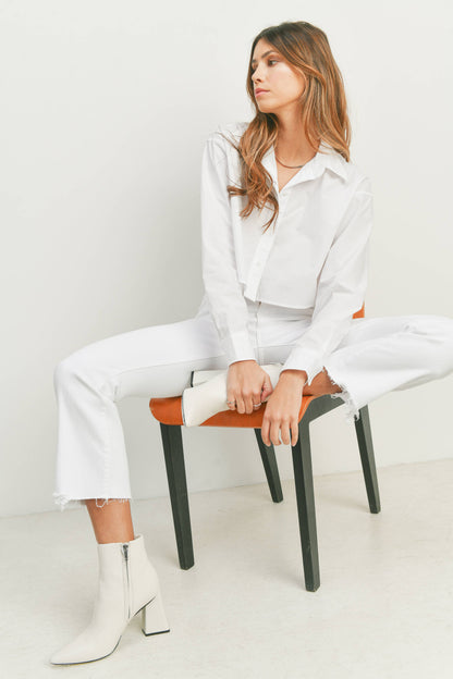 JUST BLACK DENIM - BP420J-A - WHT - Vintage Cropped Flare