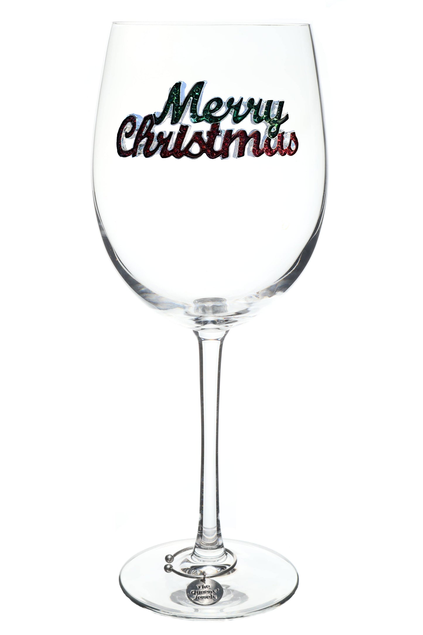 The Queens' Jewels® - Merry Christmas Holiday Jeweled Stemmed Wine Glass