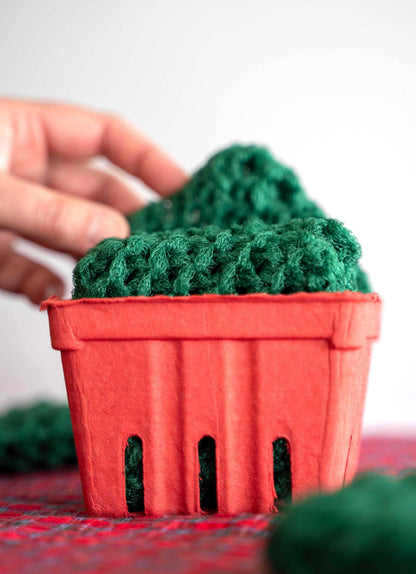 Dot and Army - Christmas Scrubbies in a Berry Basket