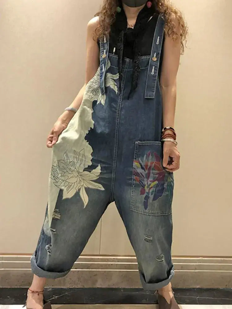 Serenity Collective - Denim Luxury Bleached Overall Jumpsuit