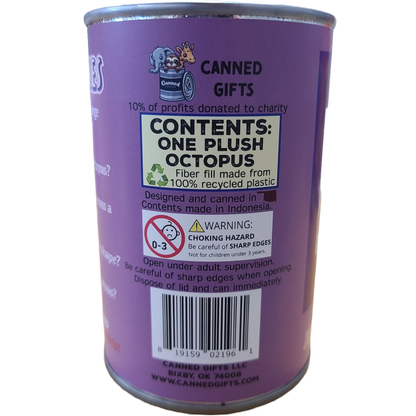 Canned Gifts - Inky the Canned Octopus - Eco-Friendly Plush w/Jokes