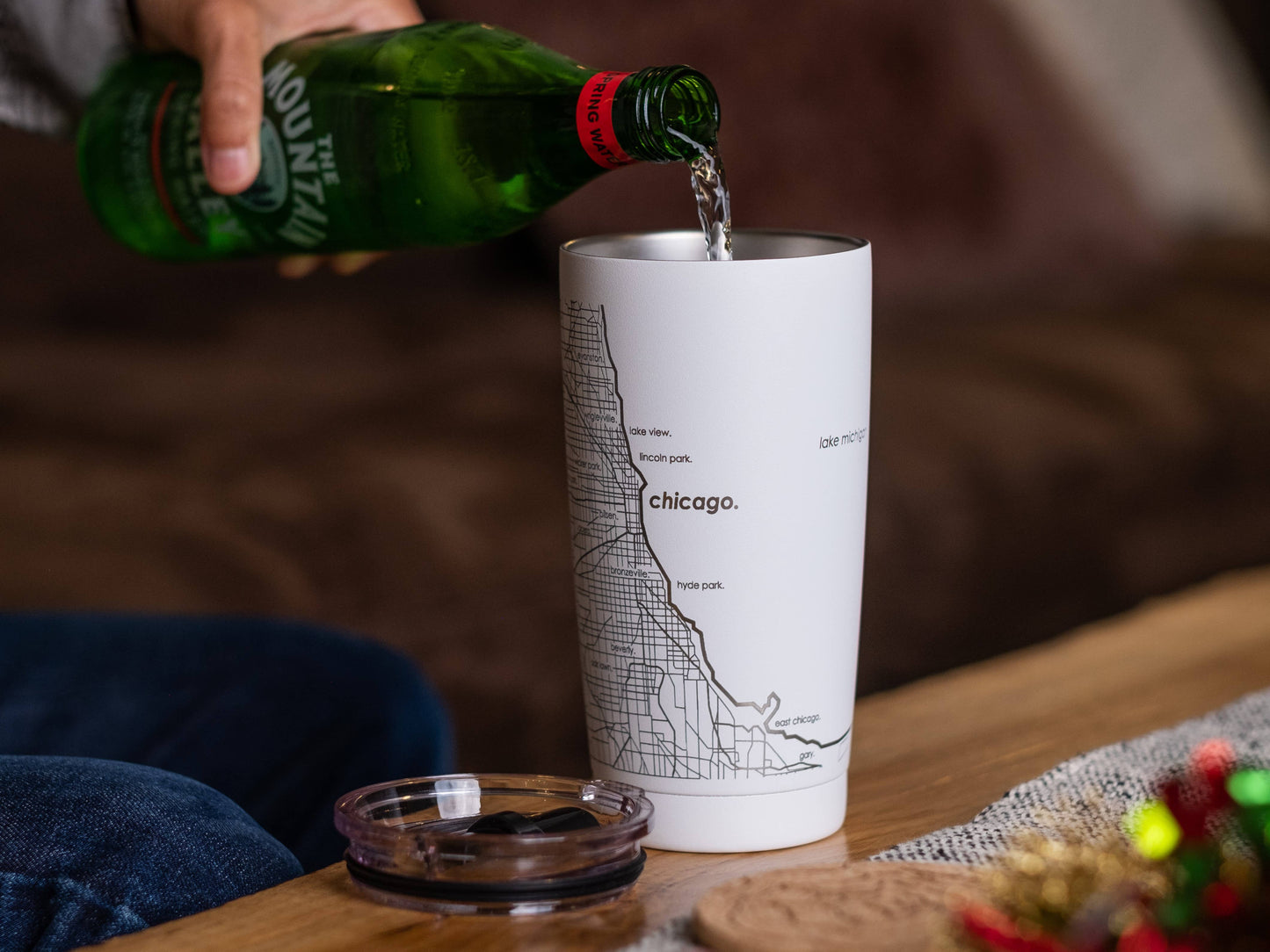 Well Told - CUSTOM ETCHED U.S. City / Town Map - 20 oz Insulated Tumbler: White