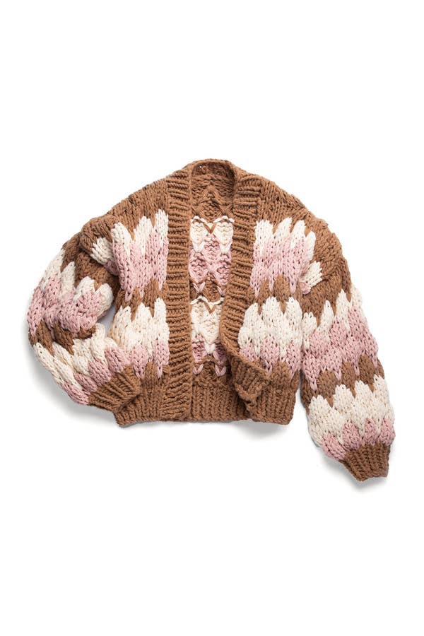 SAACHI - Camila Cropped Knitted Cardigan: Black & White