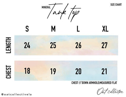 OAT COLLECTIVE - BEACH Mineral Graphic Tank Top: DENIM BLUE / LARGE