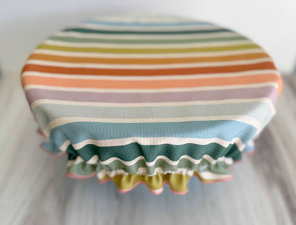 Dot and Army - Reusable Bowl Cover- Beach Chair Stripes