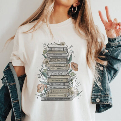 SONDO DESIGN LTD - The Tortured Poet Department As Book Shirt, Swiftie Shirt: L / Sand
