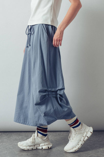 Urban Daizy - Balloon Hem Drawstring Maxi Skirt