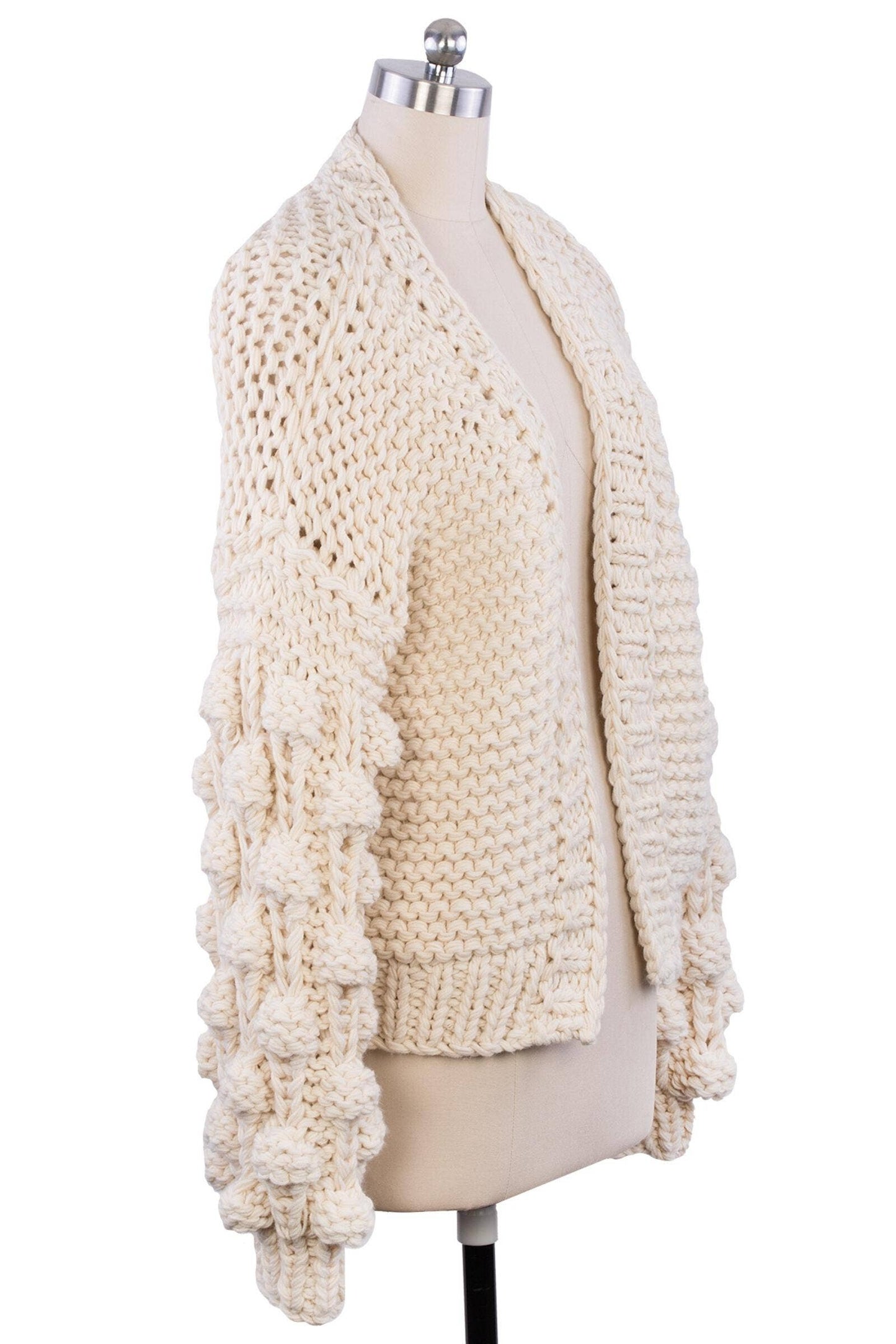 SAACHI - Bauble Sleeve Knit Cardigan Kimono: Pink