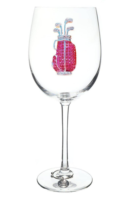 The Queens' Jewels® - Golf Bag Jeweled Stemmed Wine Glass