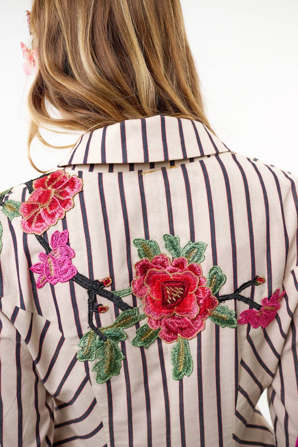 Aratta - Derby Princess Stripe Blazer: Cream Stripes / M