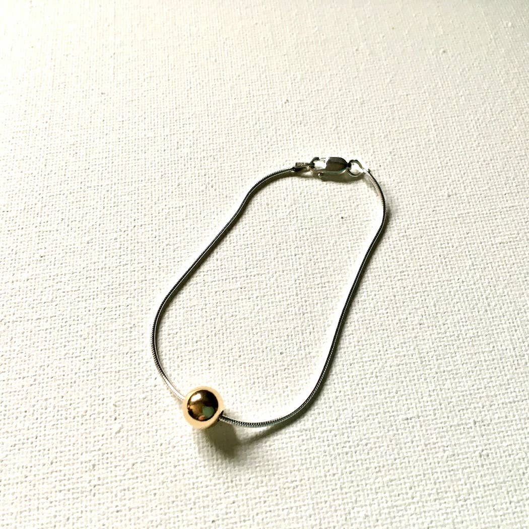 Jackie Gallagher Designs - Handmade Coastal Jewelry - Ball Bracelet 8" sterling silver/gold