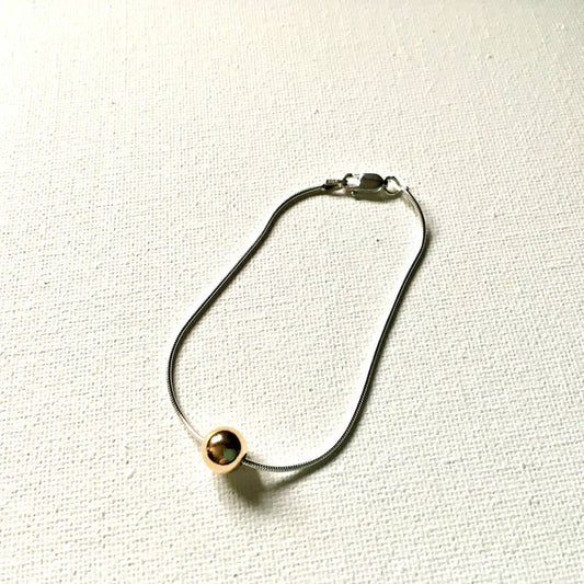 Jackie Gallagher Designs - Handmade Coastal Jewelry - Ball Bracelet 8" sterling silver/gold