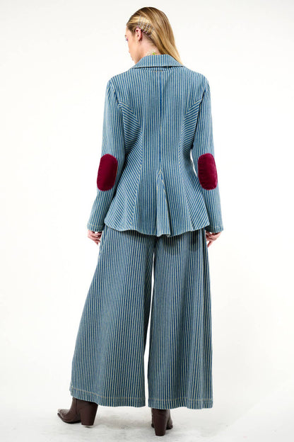 Aratta - Alaia Stripe Denim Pants: Denim Stripe / L