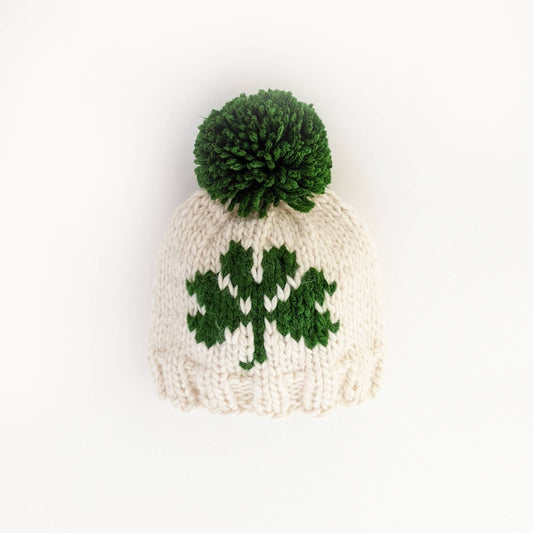 Huggalugs - Shamrock St. Patrick's Day Hand Knit Beanie Hat Baby & Kids